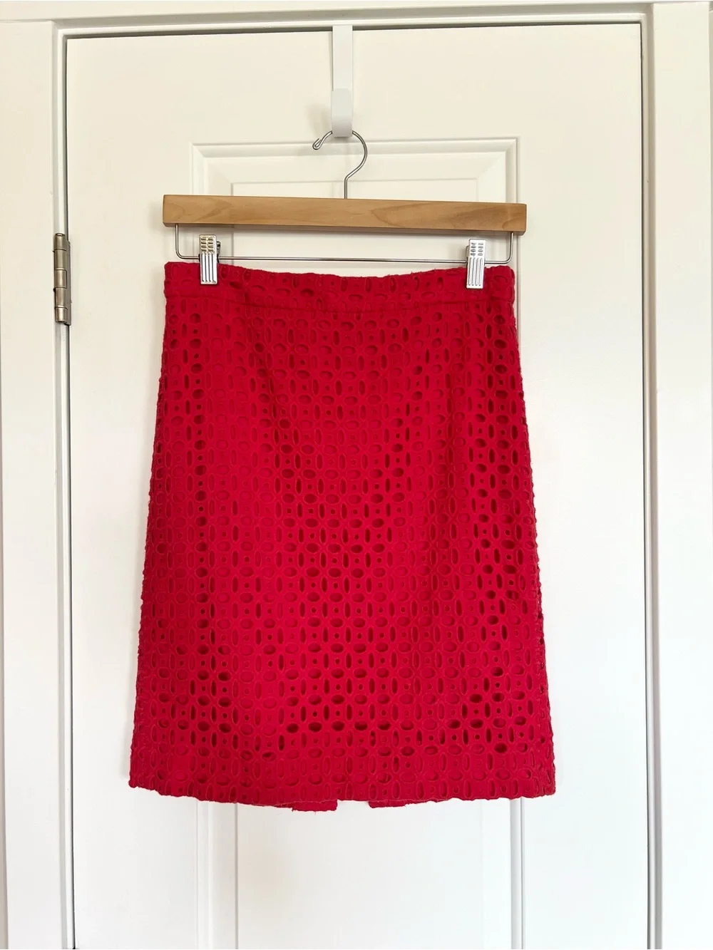 J. Crew orange eyelet No. 2 Pencil skirt Size 4 Preppy Office Work skirt Dressy